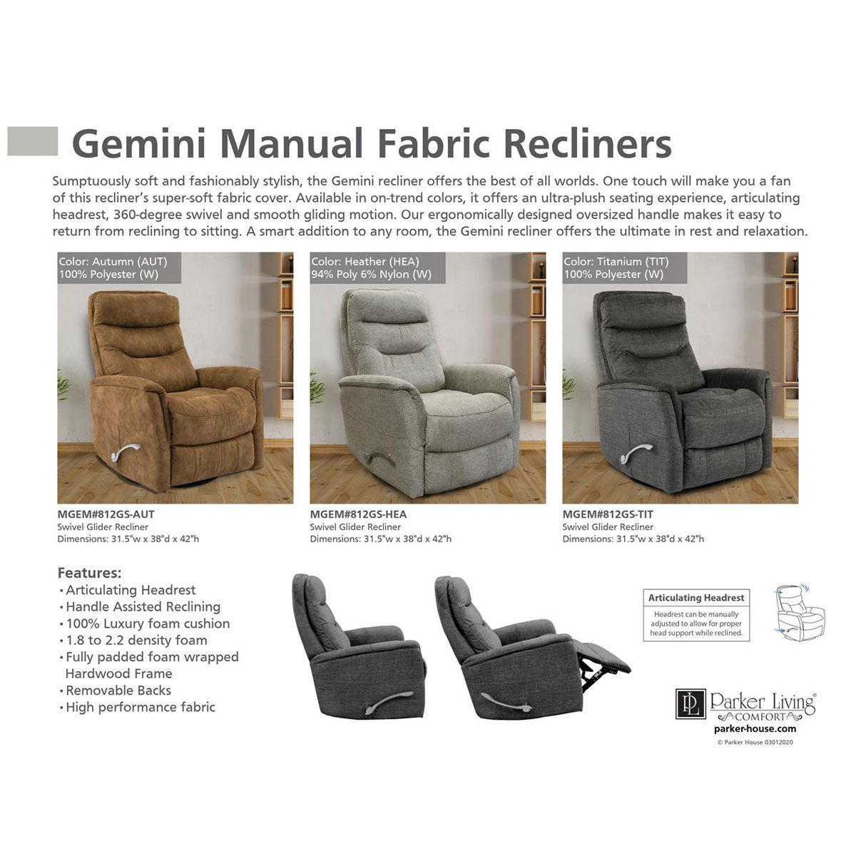 GEMINI SWGL RECL AUTUMN