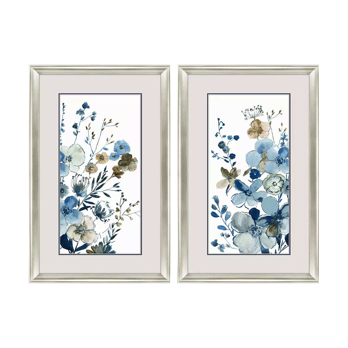 BLUE BLOSSOMING S/2 FLORAL ART