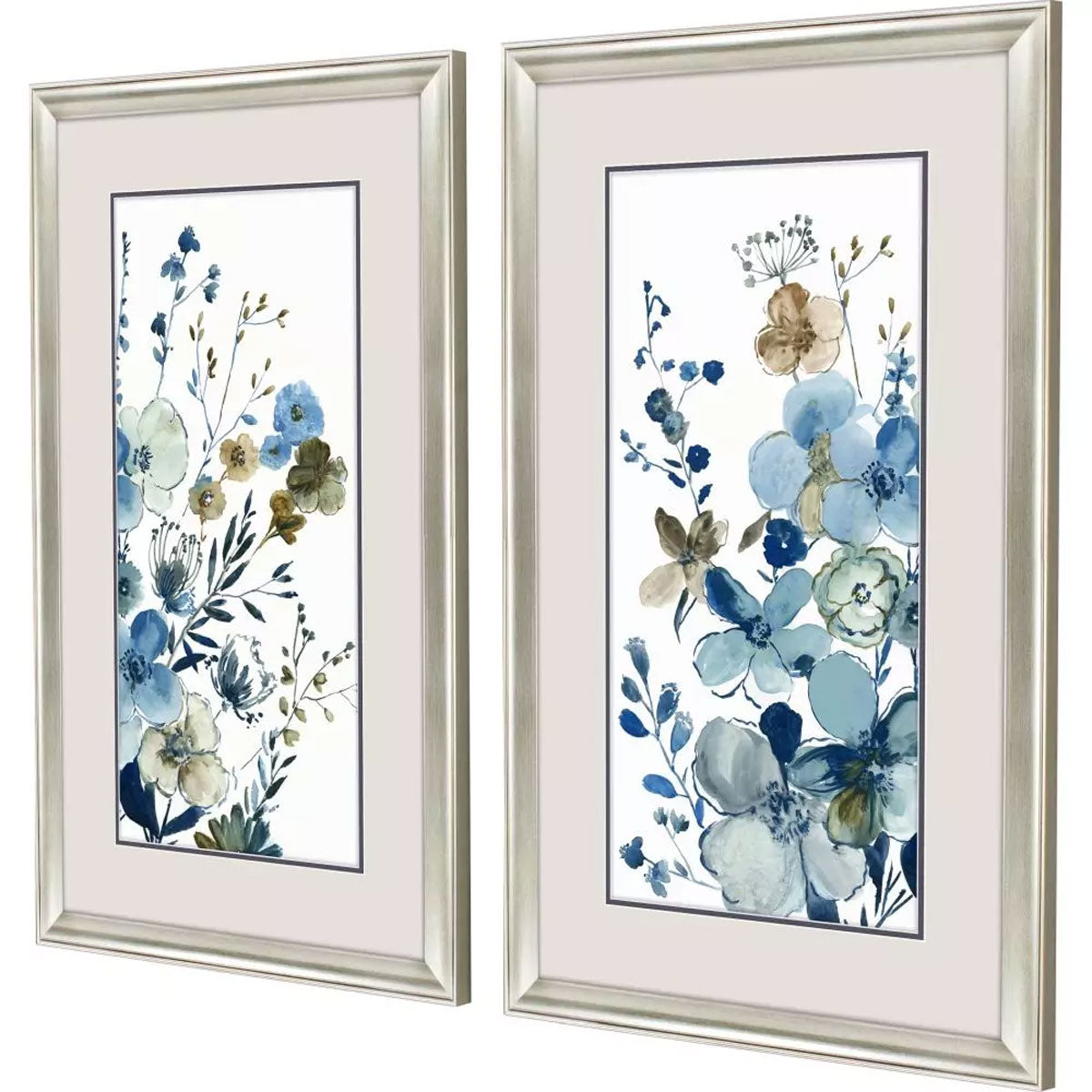 BLUE BLOSSOMING S/2 FLORAL ART