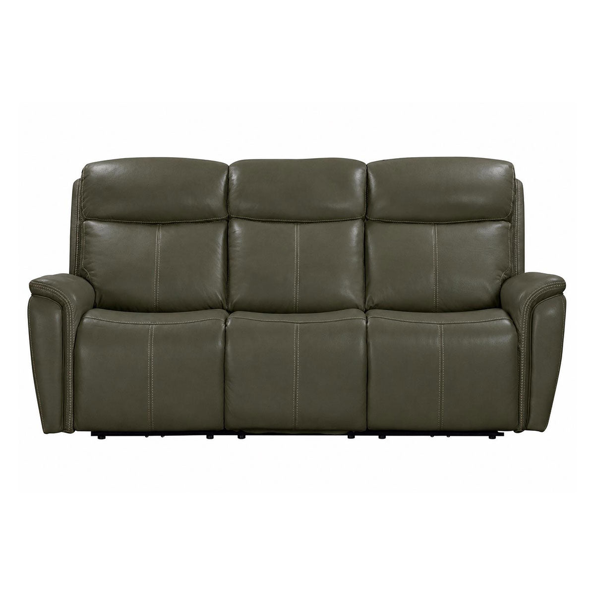 Cascade Sage Leather Sofa With Power Headrest