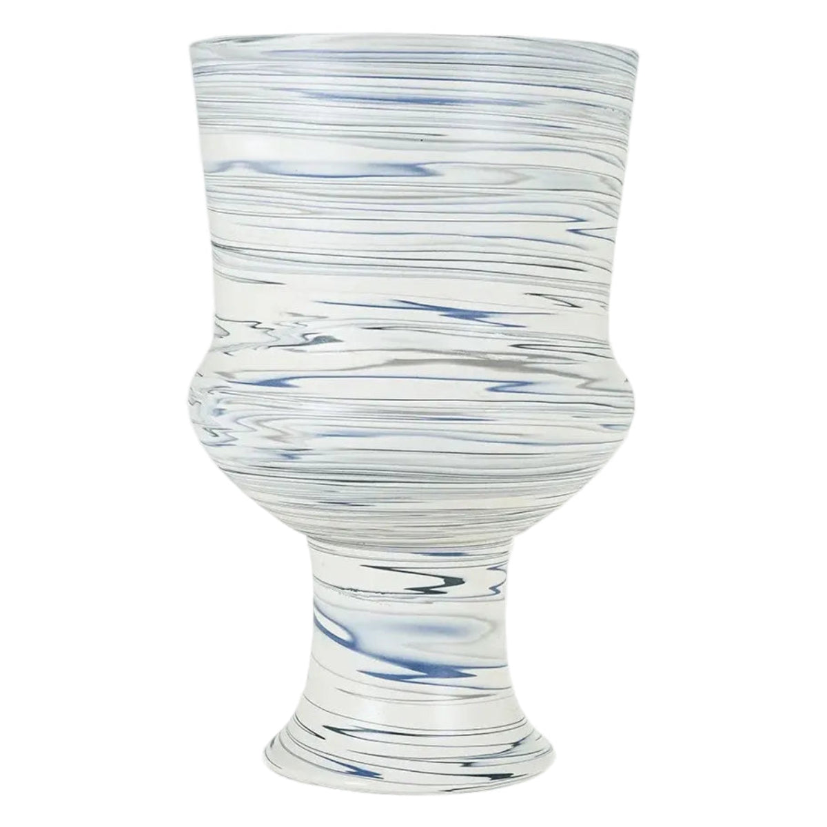 19" Blue Swirl Ceramic Urn