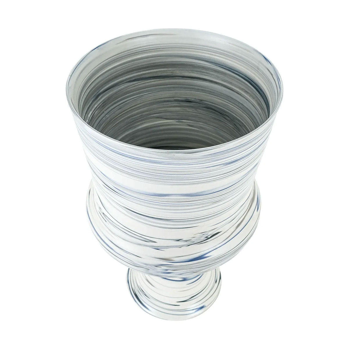 19" Blue Swirl Ceramic Urn