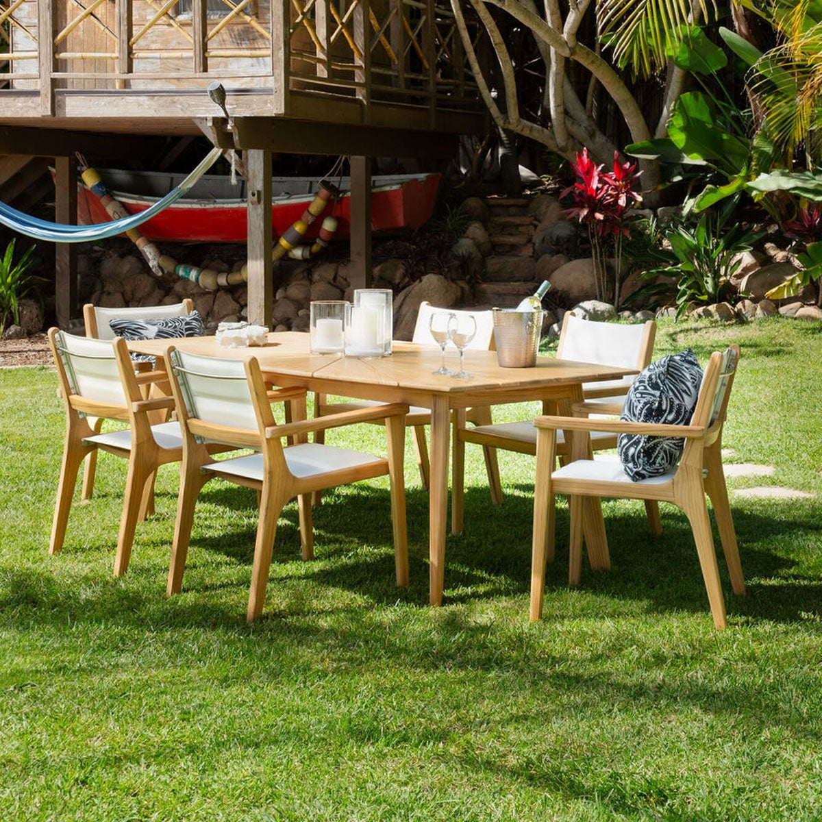 HARBOR TEAK 7PC RECT DINE SET