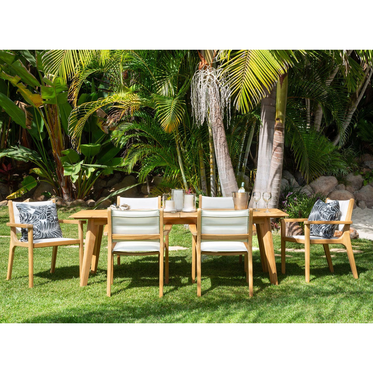 HARBOR TEAK 7PC RECT DINE SET