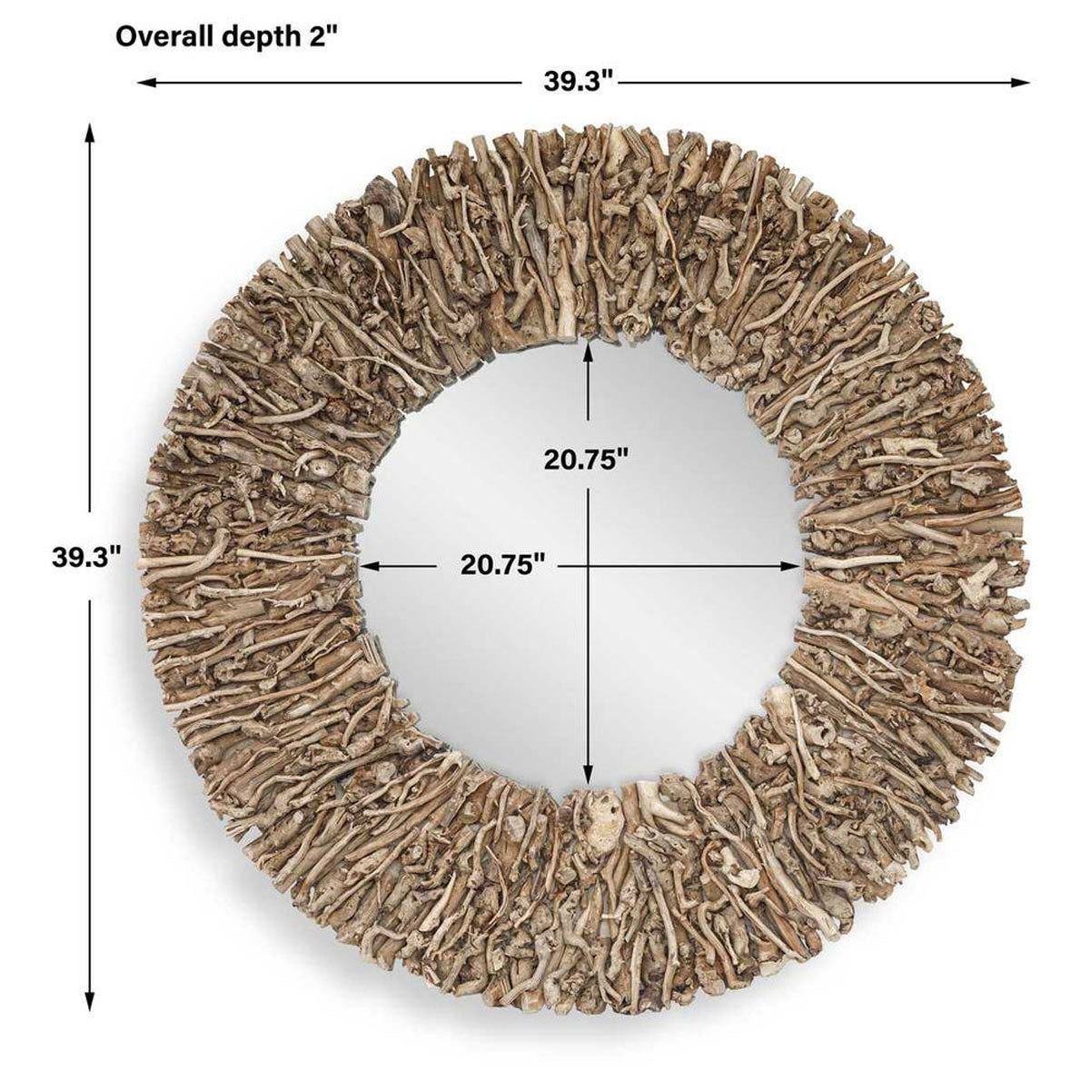 Rossetti Round Driftwood Mirror
