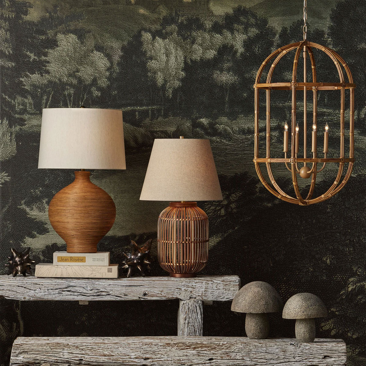 CHARLOTTE RATTAN LANTERN PNDT