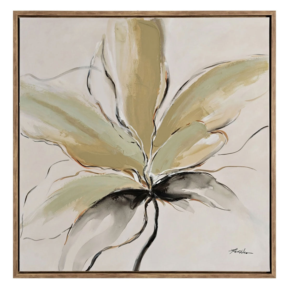 TAUPE ABSTRACT FLORAL I ART
