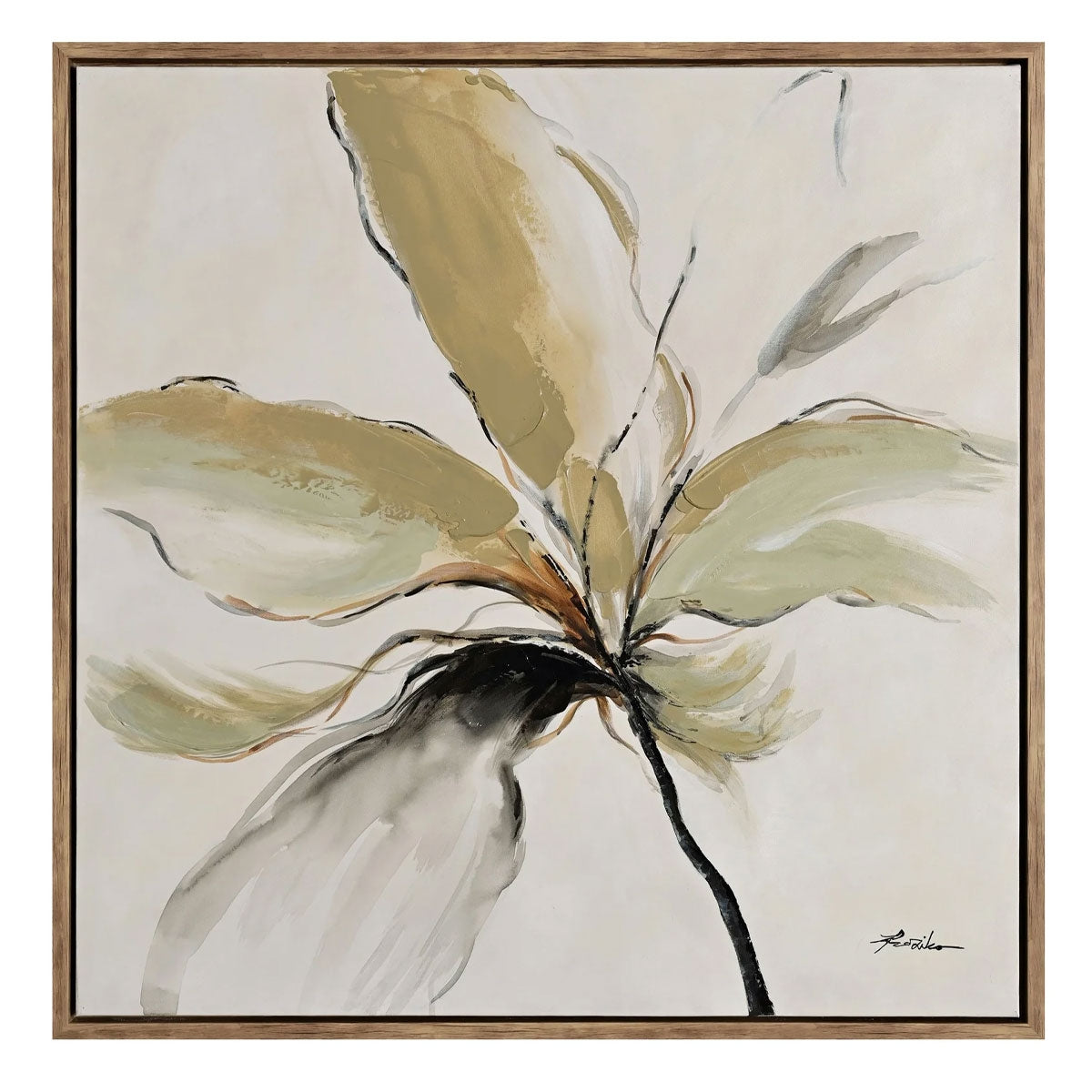 TAUPE ABSTRACT FLORAL II ART