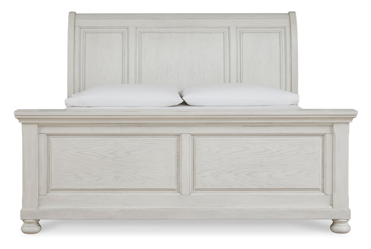 Kenley white #headboard style_sleigh, bed storage type_none