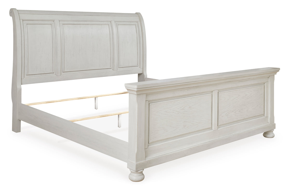 Kenley white #headboard style_sleigh, bed storage type_none