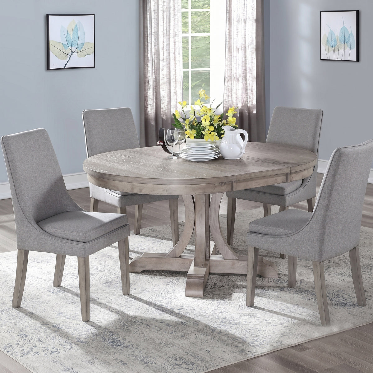 Xena Round Table W/ 4 Upholstered Chairs