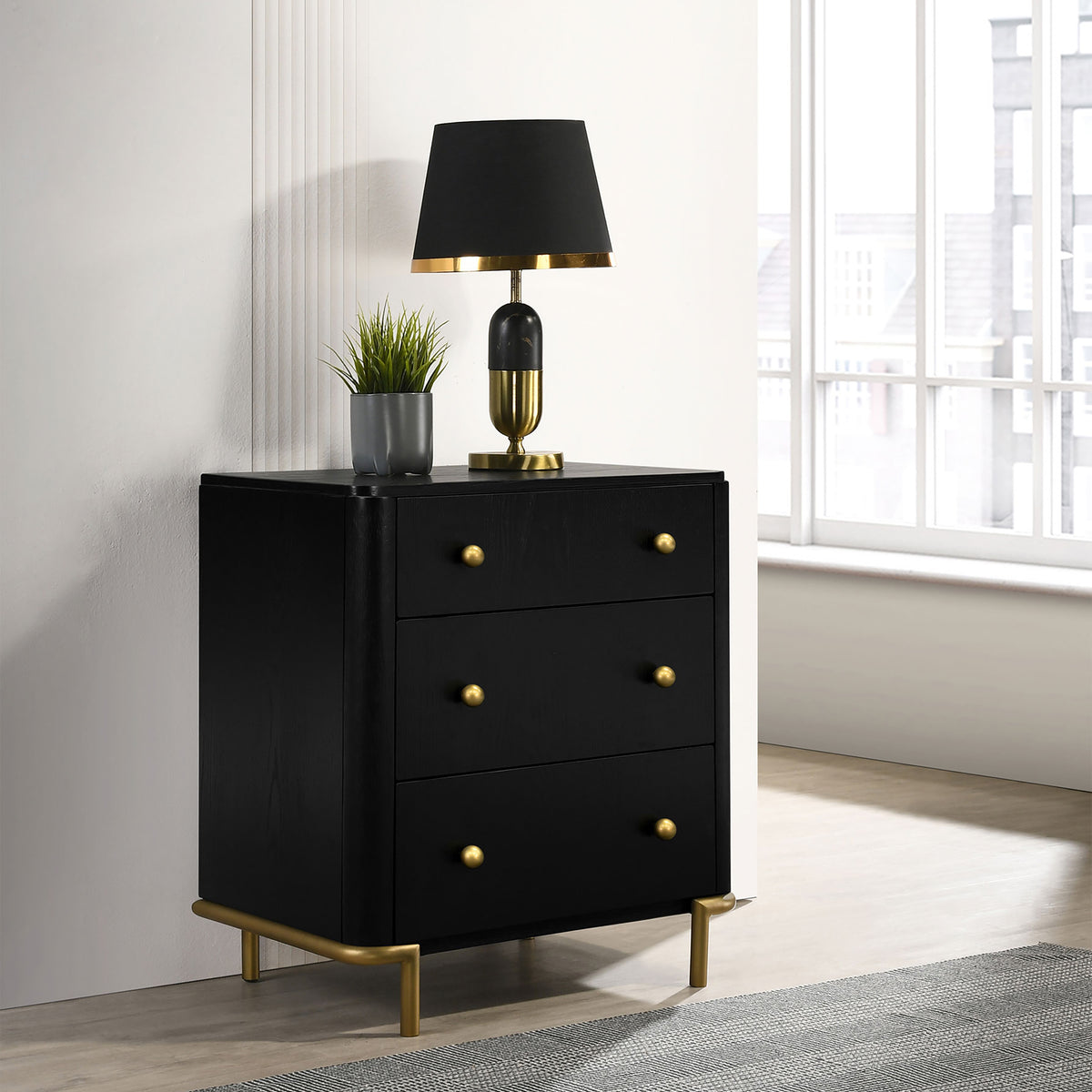 Arini Black Nightstand