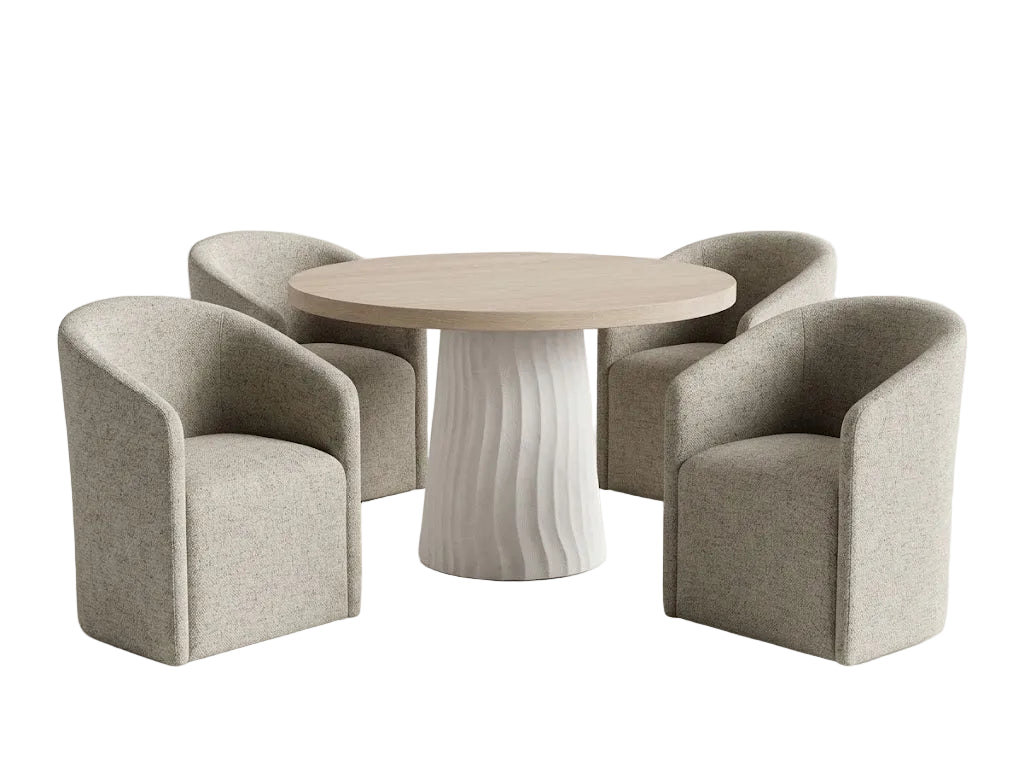 Aruba 44" Round Center 5PC Dining Set