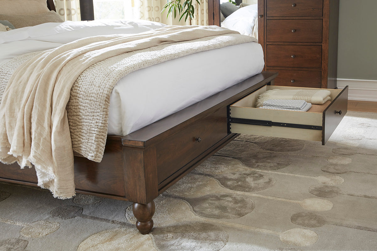 cambridge #color_brown, bed storage type_end drawers