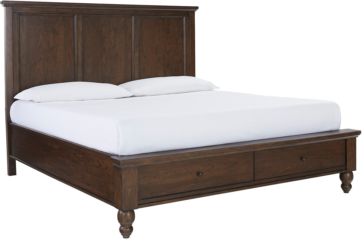cambridge #color_brown, bed storage type_end drawers