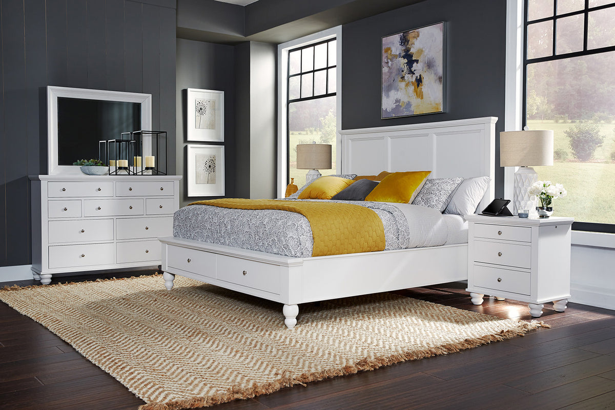 cambridge #color_white, bed storage type_end drawers