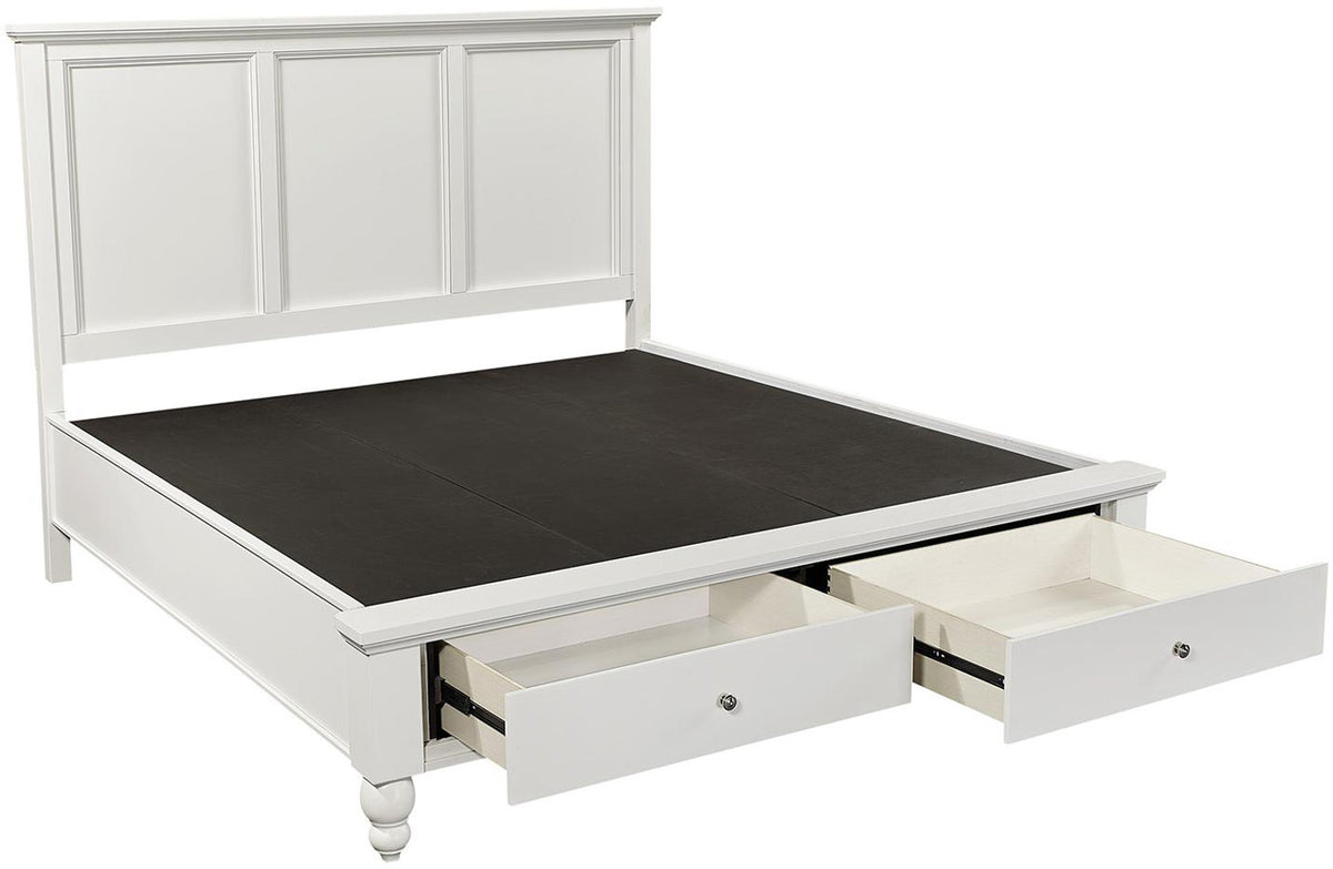 cambridge #color_white, bed storage type_end drawers