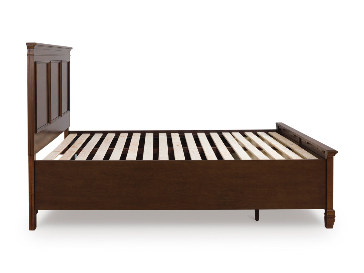 dana bed#color_brown,size_king,bed storage type_end drawers