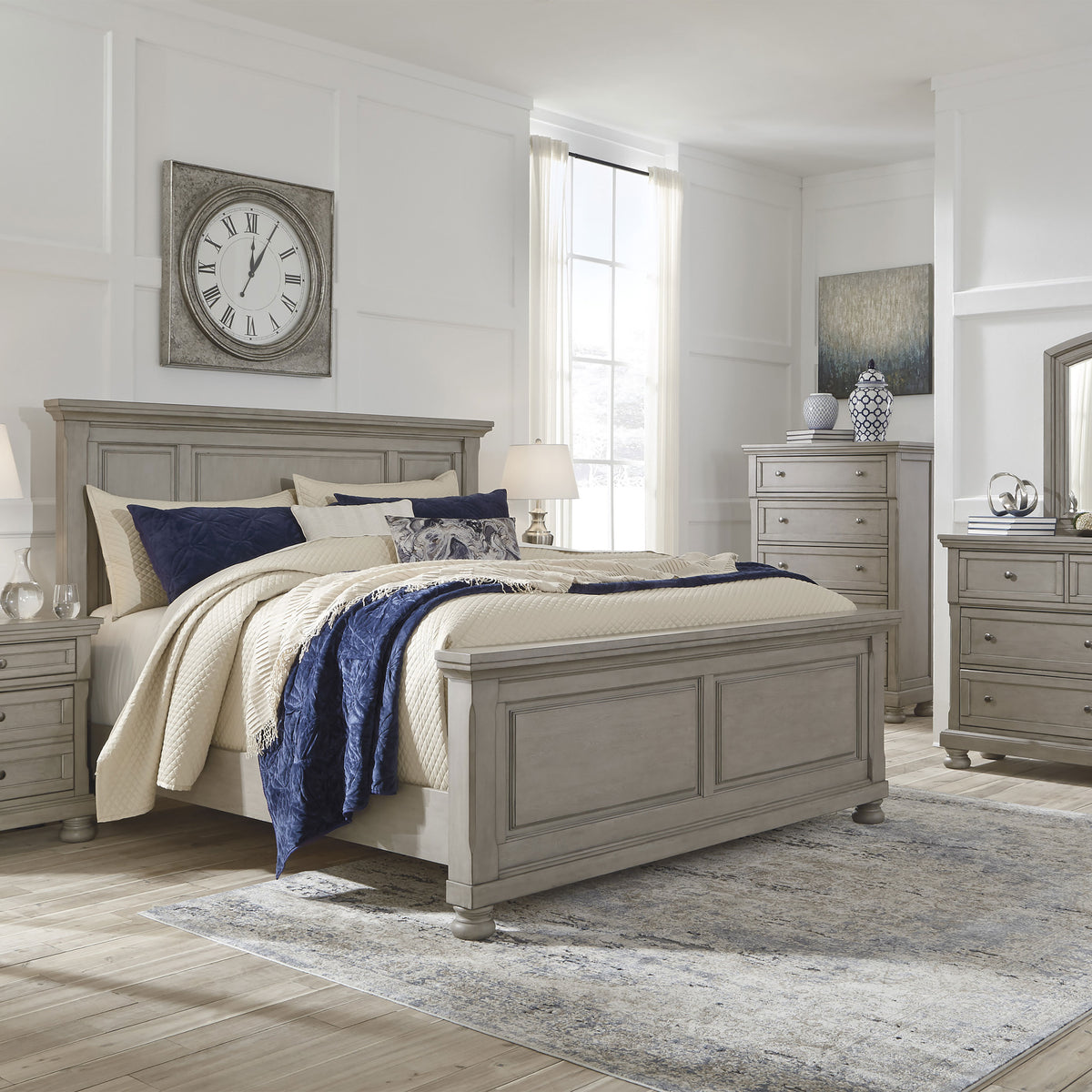 Kenley gray #headboard style_panel, bed storage type_none