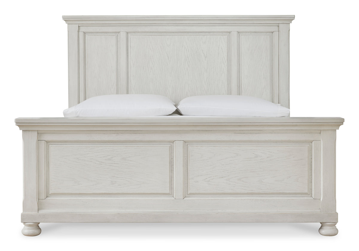 Kenley white #headboard style_panel, bed storage type_none