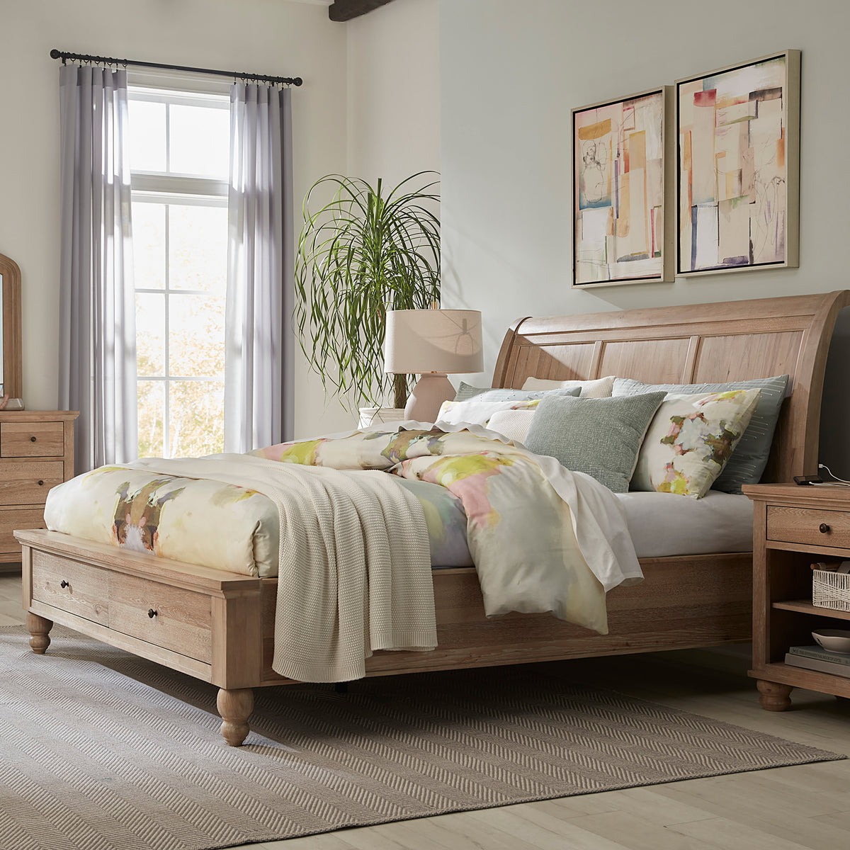 cambridge #color_beige, bed storage type_end drawers