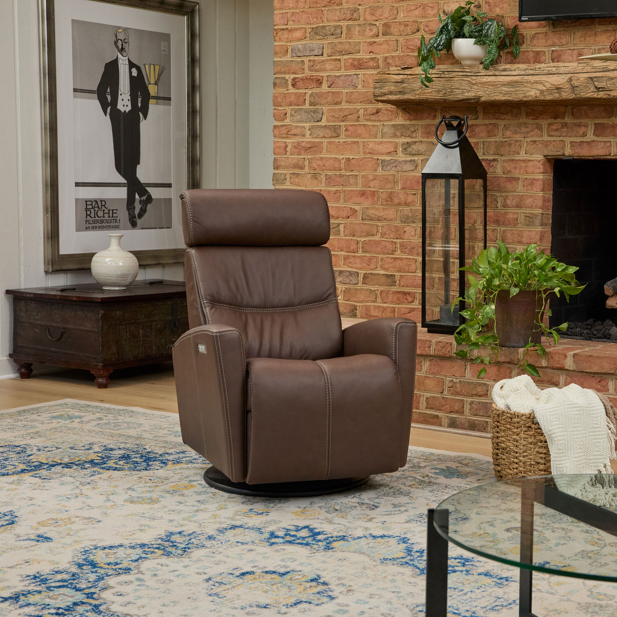 MILAN QS SMALL P2 RECL BROWN