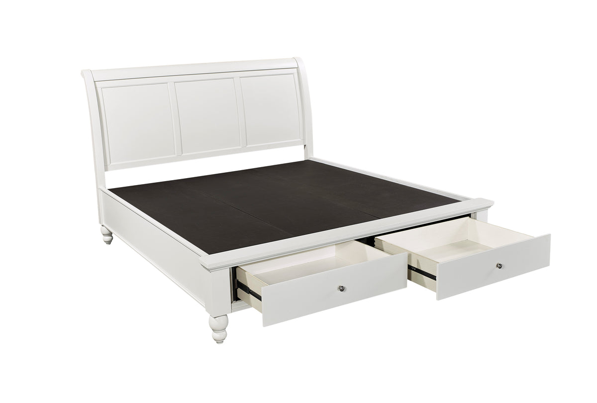 cambridge bed #color_white,  bed storage type_end drawers