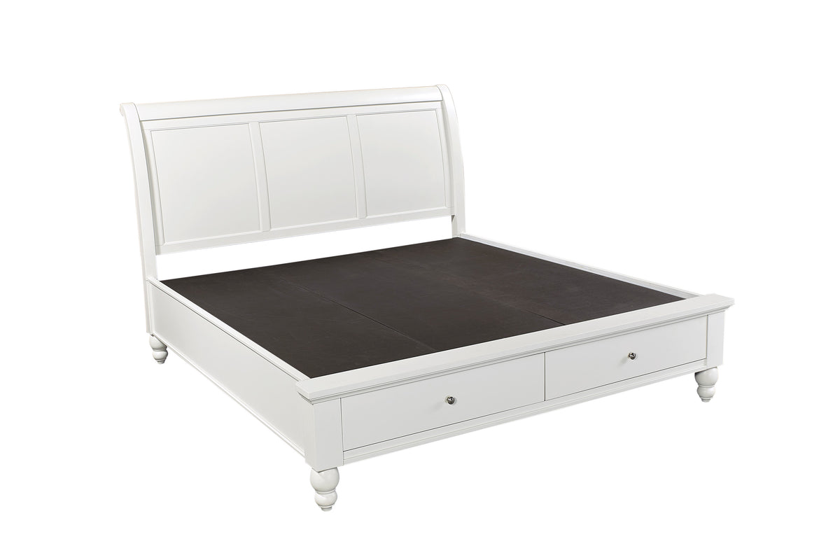 cambridge bed #color_white,  bed storage type_end drawers